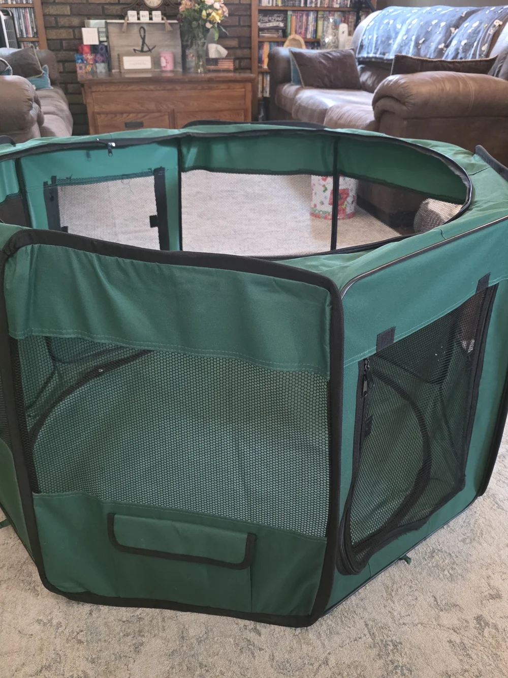 Green Portable Dog Playpen Carrier - Brand